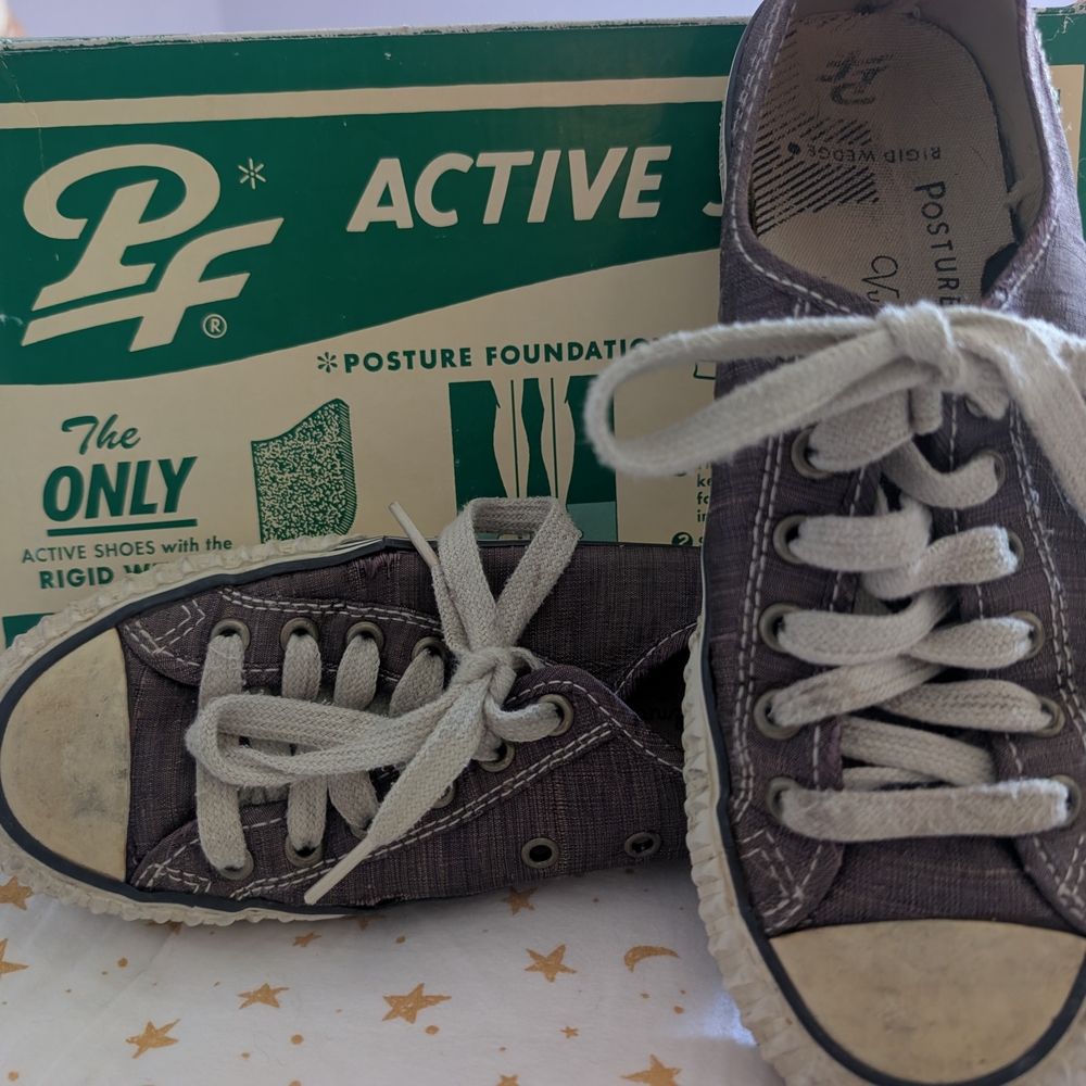 Vintage, Center Lo Reissue P.F. Flyers Purple Canvas Sneakers